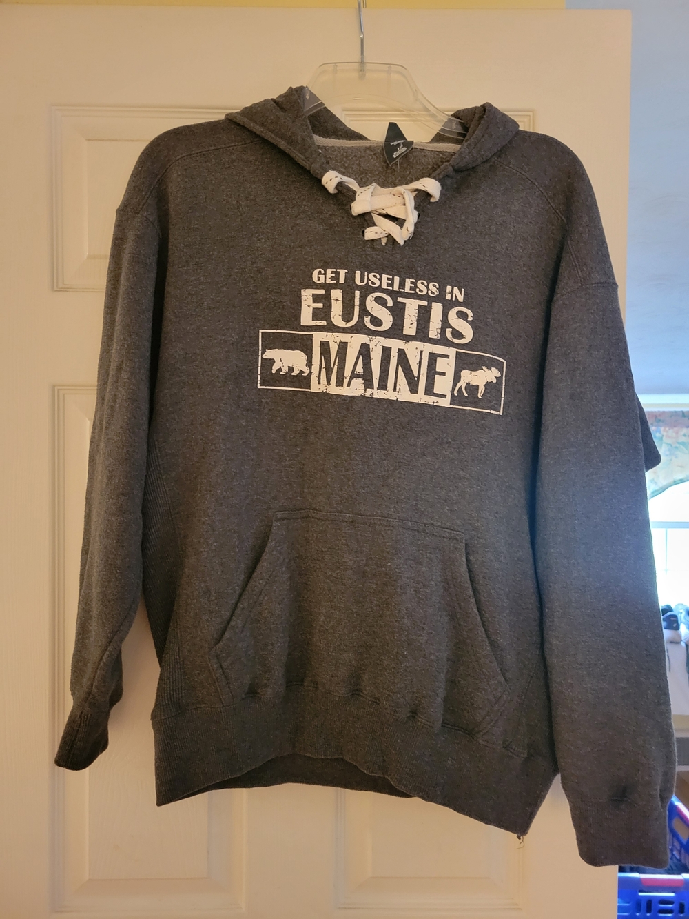 Eustis Maine Gray Hooded Pullover Sweatshirt